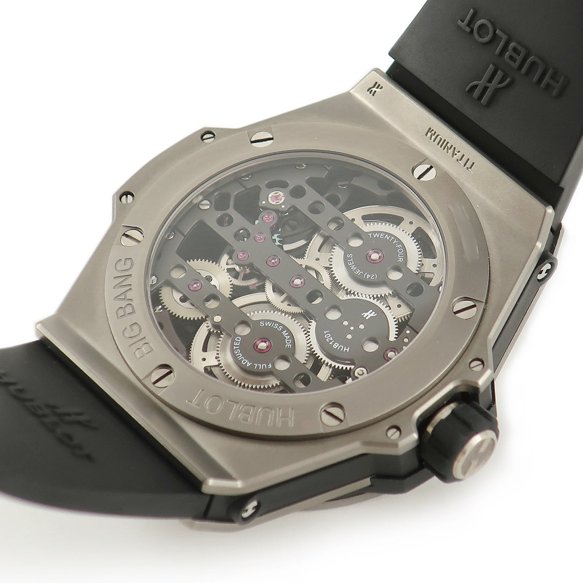 ウブロ HUBLOT ビッグバン メカ-10 チタニウム 414.NI.1123.RX 手巻き メンズ スケルトン 黒 バー