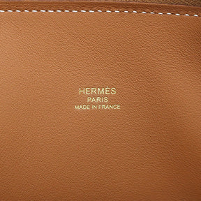 エルメス HERMES ゴールド ヴォーエプソン 2WAYバッグ ゴールド金具 ショルダー 茶