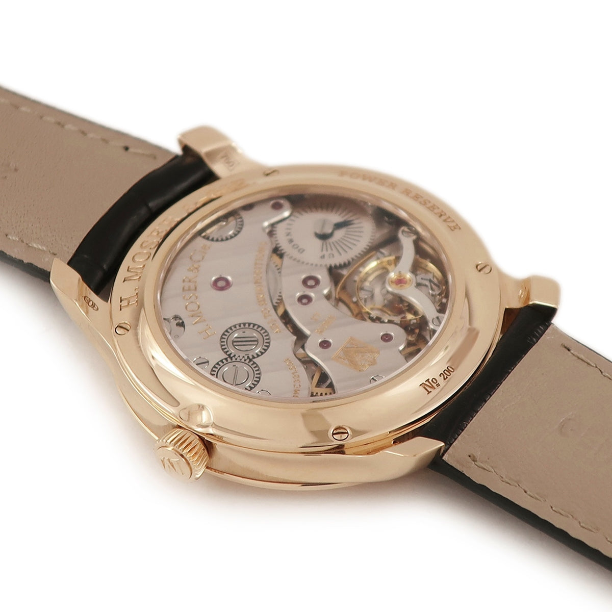 H.モーザー H. MOSER & CIE. マユ 321.503-007 手巻き メンズ K18RG無垢 黒