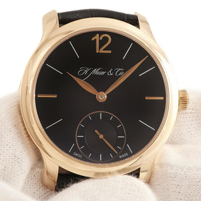 H.モーザー H. MOSER & CIE. マユ 321.503-007 手巻き メンズ K18RG無垢 黒