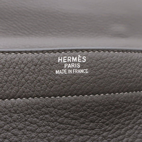 エルメス HERMES サックアデペッシュ 38 グラファイト トリヨンクレマンス ブリーフケース シルバー金具 ビジネスバッグ