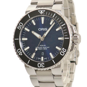 オリス ORIS アクイス デイト 01 733 7730 4135-07 8 24 05PEB 自動巻き メンズ 青 バー