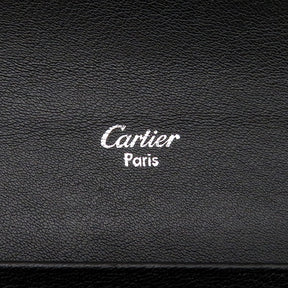 カルティエ Cartier L3000723  ブラック カーフ 長財布 シルバー金具 黒 二つ折り