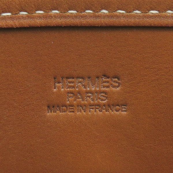 エルメス HERMES エヴリン1 PM ナチュラル×ゴールド トワルアッシュ ヴォースイフト ショルダーバッグ シルバー金具 ベージュ 茶