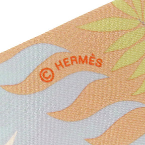 エルメス HERMES ツイリー シエル×ベージュローズ シルク スカーフ 【LE CHARME D'ORPHEE/オルフェウスの魅力に誘われて】