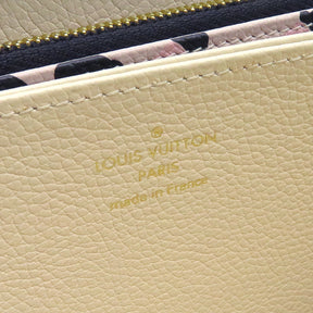 ルイヴィトン LOUIS VUITTON クレーム ジッピー ウォレット  M80685 モノグラムアンプラント 長財布 ゴールド金具 白 ワイルドアットハート レオパード