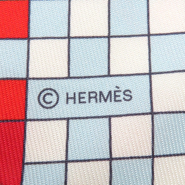エルメス HERMES ツイリー ルージュ×シエル×グリスパール シルク スカーフ 【COLLIER DE CHIEN Remix/コリエドシアン リミックス】