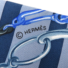 エルメス HERMES ツイリー ブルー×マルチカラー シルク スカーフ 【BRIDES DE GALA BAYADERE/式典用馬勒】