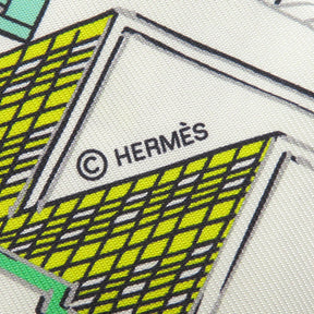 エルメス HERMES ツイリー ホワイト×ヴェール×マルチカラー シルク スカーフ 新品 未使用【PANTIN CITY/パンタン シティ】