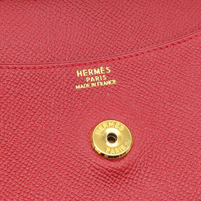 エルメス HERMES レッド系 クシュベル クラッチバッグ ゴールド金具