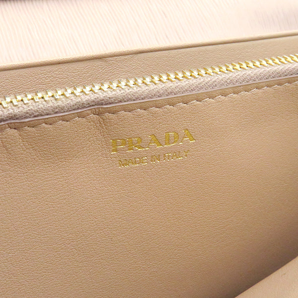 プラダ PRADA ヴィッテロムーブ ウォレット 1MH132 ピンクベージュ レザー 長財布 ゴールド金具 二つ折り パスケース欠品