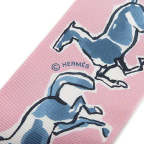 エルメス HERMES ツイリー ヴェーローズ×ブルーブロンズ シルク スカーフ 【CHEVAUX EN LIBERTE/自由の馬】
