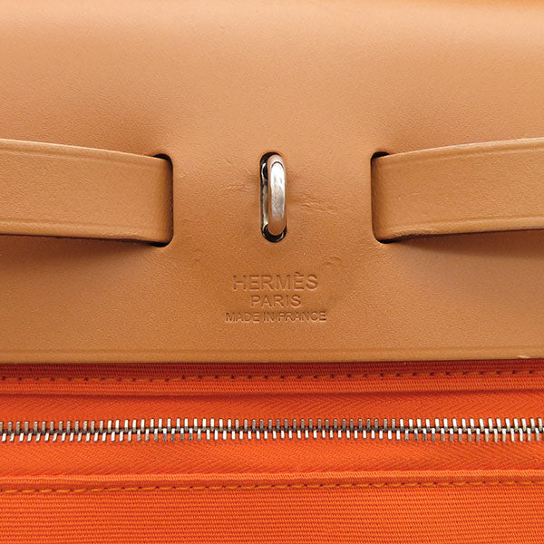 エルメス HERMES エールバッグ ジップ PM オレンジ トワルオフィシエ バッシュハンター 2WAYバッグ シルバー金具 ショルダー