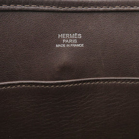 エルメス HERMES エヴリン1 PM ブラウン系 トワルアッシュ レザー ショルダーバッグ シルバー金具 ベージュ 茶