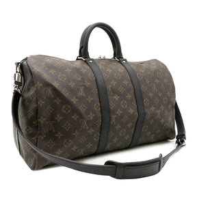 ルイヴィトン LOUIS VUITTON キーポル バンドリエール 45 M56711 モノグラムマカサー モノグラムマカサー ボストンバッグ シルバー金具 茶 黒