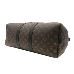 ルイヴィトン LOUIS VUITTON キーポル バンドリエール 45 M56711 モノグラムマカサー モノグラムマカサー ボストンバッグ シルバー金具 茶 黒