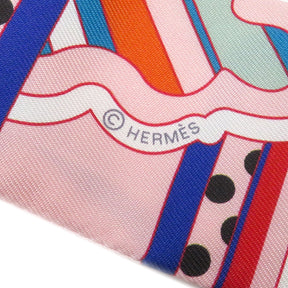 エルメス HERMES ツイリー ローズペール×ルージュ×ヴェール シルク スカーフ 【Faubourg Rainbow / フォーブルレインボー】