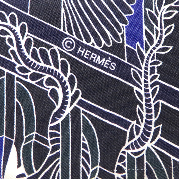 エルメス HERMES ツイリー マリン×ブルーロイ×ホワイト シルク スカーフ 【ANIMAPOLIS/アニマポリス】