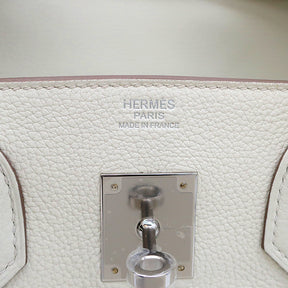 エルメス HERMES バーキン30 マッシュルーム トゴ ハンドバッグ シルバー金具 新品 未使用 白