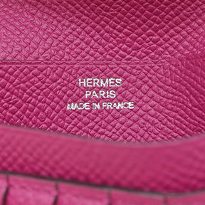 エルメス HERMES ベアンコンパクト ローズパープル ヴォーエプソン 二つ折り財布 シルバー金具