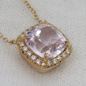 ティファニー Tiffany & Co ソレスト ピンクゴールド K18PG クンツァイト ダイヤモンド ネックレス
