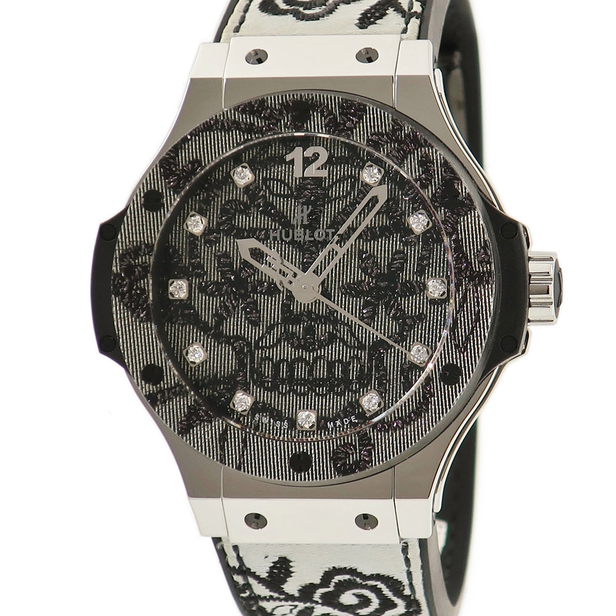 ウブロ HUBLOT ビッグバン ブロイダリー スチール 343.SS.6570.NR.BSK16 自動巻き メンズ 純正11Pダイヤ 限定 2016年