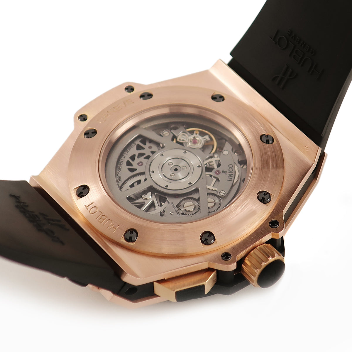 ウブロ HUBLOT キングパワー ウニコ GMT セラミック 771.OM.1170.RX 自動巻き メンズ K18KG×SE 黒 ディスク ワールドタイム