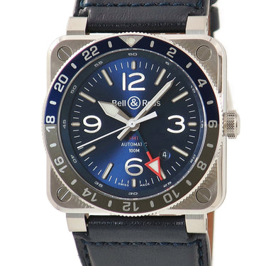 ベル&ロス BELL＆ROSS BR03-93 GMT BR03-93-BLU-ST/SCA 自動巻き メンズ 未使用 青 スクエア 3タイムゾーン