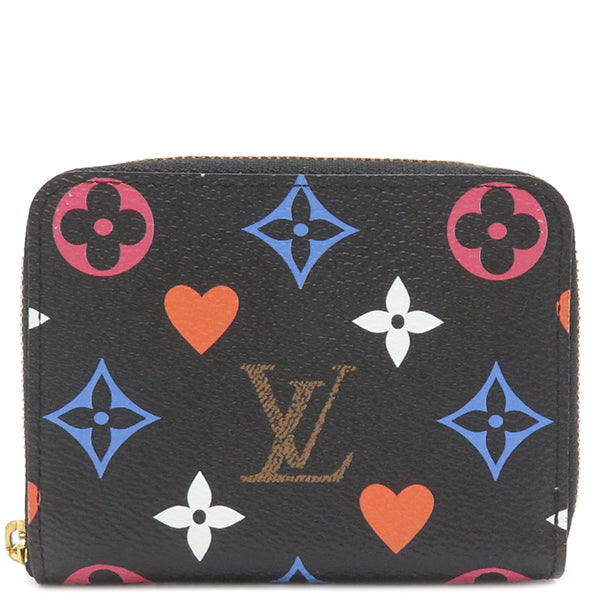 ルイヴィトン LOUIS VUITTON ジッピー コインパース M80305 ブラック ゲームオンキャンバス コインケース ゴールド金具 黒 小銭入れ トランプ