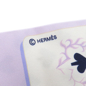 エルメス HERMES ツイリー パープル×ブルー×ホワイト シルク スカーフ 【Jeu de Cartes / ジュー ドゥ カルト】