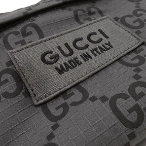 グッチ GUCCI ミディアム クロスボディバッグ 767931 ダークグレー×ブラック GGポリエステル ボディバッグ シルバー金具 ショルダー