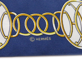 エルメス HERMES ツイリー マリン×ブラック×ゴールド シルク スカーフ 【LIFT PROFILE/リフト プロフィール】