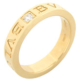 ブルガリ BVLGARI ダブルロゴ ビー・ゼロワン イエローゴールド K18YG ダイヤモンド リング 指輪 Au750 750 18金 1Pダイヤ