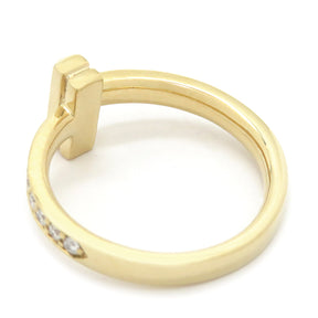 ティファニー Tiffany & Co Tワン ダイヤリング イエローゴールド K18YG ダイヤモンド リング 指輪 T＆Co. 750 YG 18金 パヴェダイヤ