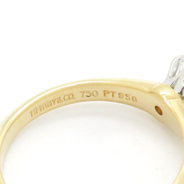 ティファニー Tiffany & Co ソリティア イエローゴールドXプラチナシルバー ダイヤモンド K18YG Pt950 リング 指輪 T＆Co. 一粒 1P