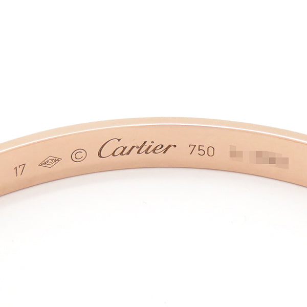 カルティエ Cartier LOVE ラブブレス オープン B6032617 ピンクゴールド K18PG #17 ブレスレット 750 18K 18金 バングル