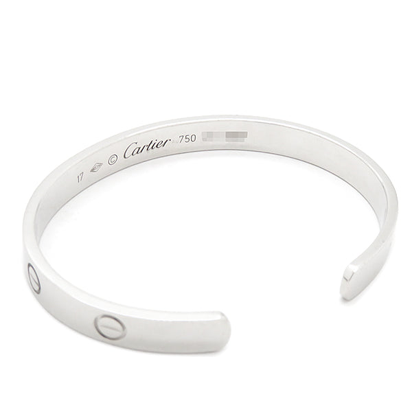 カルティエ Cartier LOVE ラブブレス オープン B6032517 ホワイトゴールド K18WG #17 ブレスレット 750 18K 18金