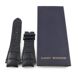 ハリーウィンストン Harry Winston オーシャン用 Mサイズ クロコバンド メンズ 未使用 純正 レザー ベルト ストラップ 25ｍｍ 紺