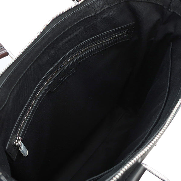 ベルルッティ BERLUTI パッセンジャー バーティカル ネイビー×ブラック PVCコーティングキャンバス レザー トートバッグ シルバー金具 トートバッグ　