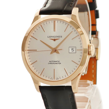 ロンジン LONGINES レコード L2.820.8.72.2 自動巻き メンズ K18PG無垢 バー