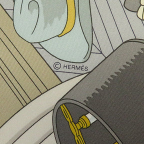 エルメス HERMES カレ90 CARRE マスティック×ローズプードル×グリブルー シルク スカーフ 【Mystere au 24/24番地のミステリー】