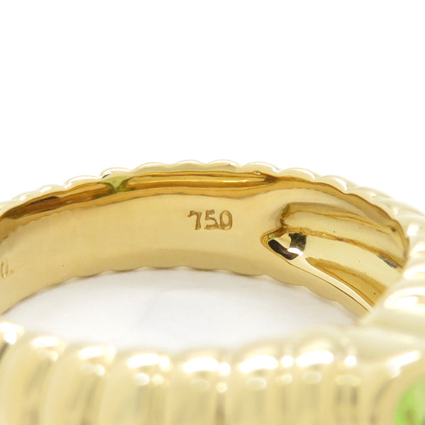ティファニー Tiffany & Co ハートリング イエローゴールドXグリーン ペリドット K18YG リング 指輪 T＆Co. 1P