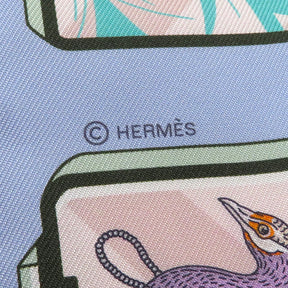 エルメス HERMES ツイリー ブルーペール×ローズ×ヴェール シルク スカーフ 【HERMES STORY/エルメスストーリー】