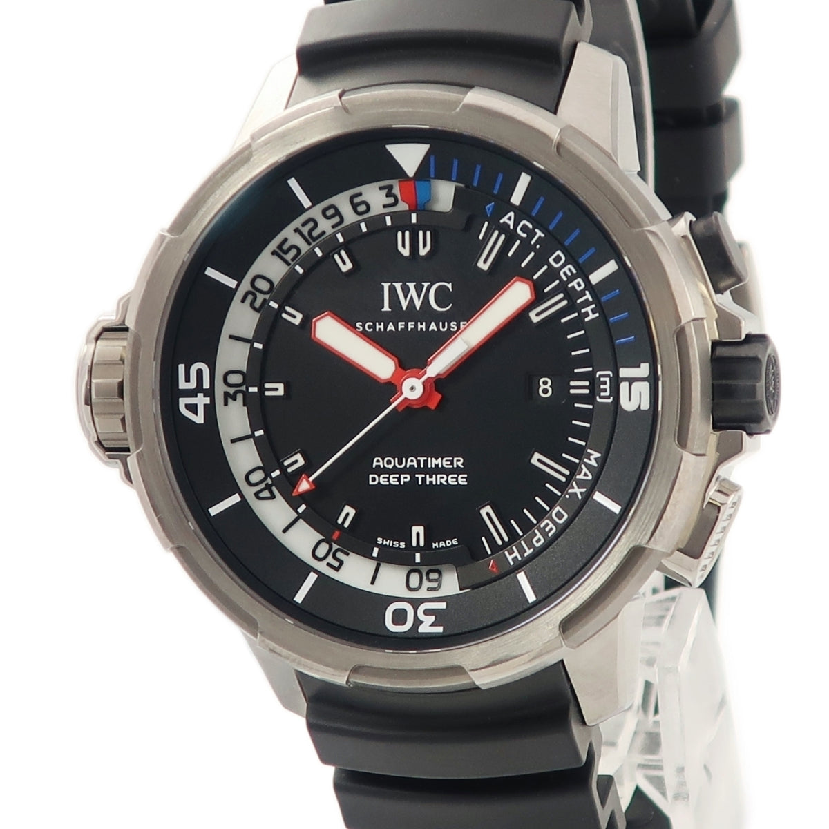 IWC IWC アクアタイマー ディープ スリー IW355701 自動巻き メンズ 黒 バー セーフダイブシステム付きベゼル