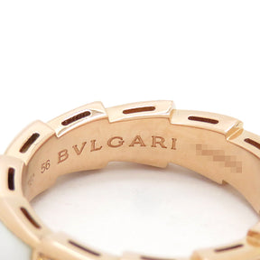ブルガリ BVLGARI セルペンティ ヴァイパー ダイヤリング 353243 ピンクゴールド ダイヤモンド K18PG マザーオブパール #56(JP16) リング 指輪