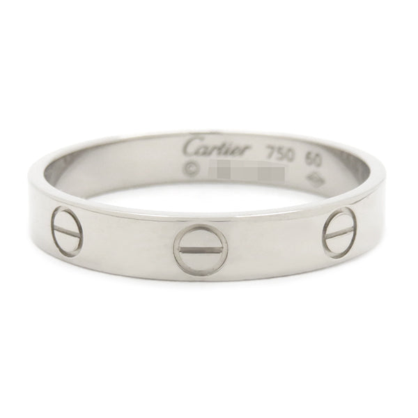 カルティエ Cartier ミニ ラブリング B4085256 ホワイトゴールド K18WG #60(JP20) リング 指輪 Au750 18金