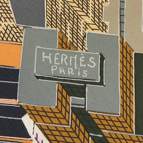 エルメス HERMES カレ90 CARRE マリン×ベージュ×パルム シルク スカーフ 【PANTIN CITY/パンタンシティ】