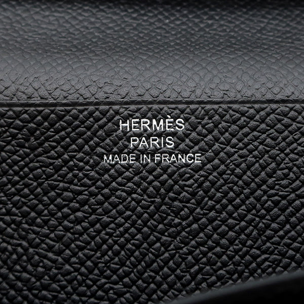 エルメス HERMES ベアンスフレ ブラック ヴォーエプソン 長財布 シルバー金具 二つ折り財布 黒