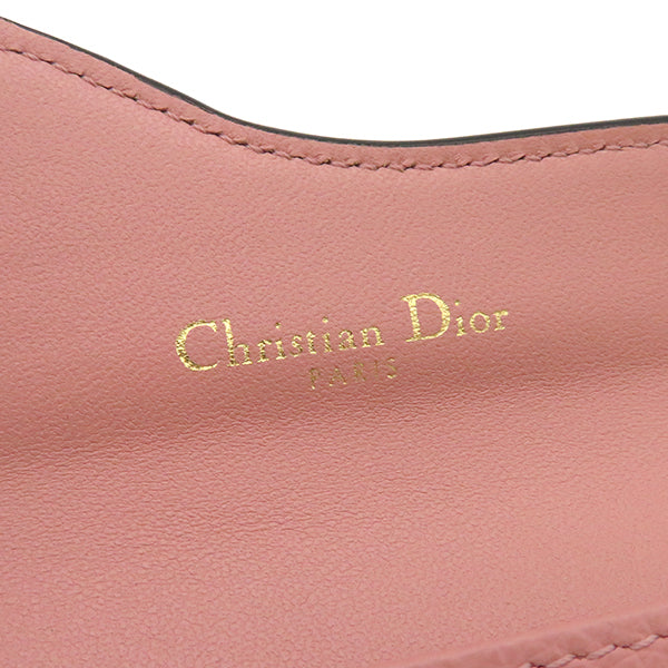 クリスチャン・ディオール Christian Dior Saddle カードホルダー ピンク レザー カードケース ヴィンテージ金具 サドル 名刺入れ