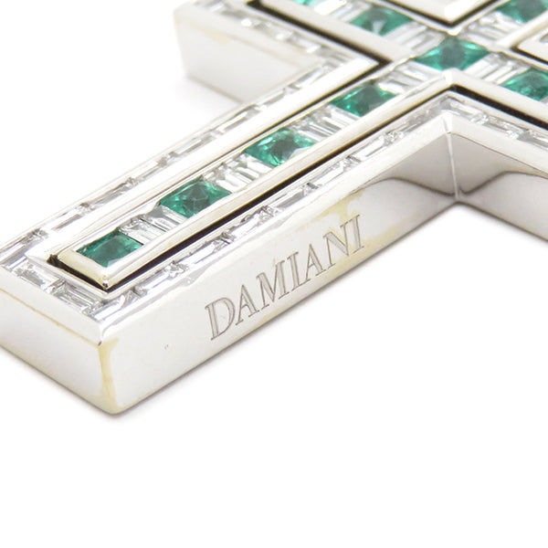 ダミアーニ DAMIANI ベルエポック ダイヤモンド ネックレス ホワイトゴールド K18WG ダイヤモンド エメラルド ネックレス ペンダント 750 18金 クロス 十字架